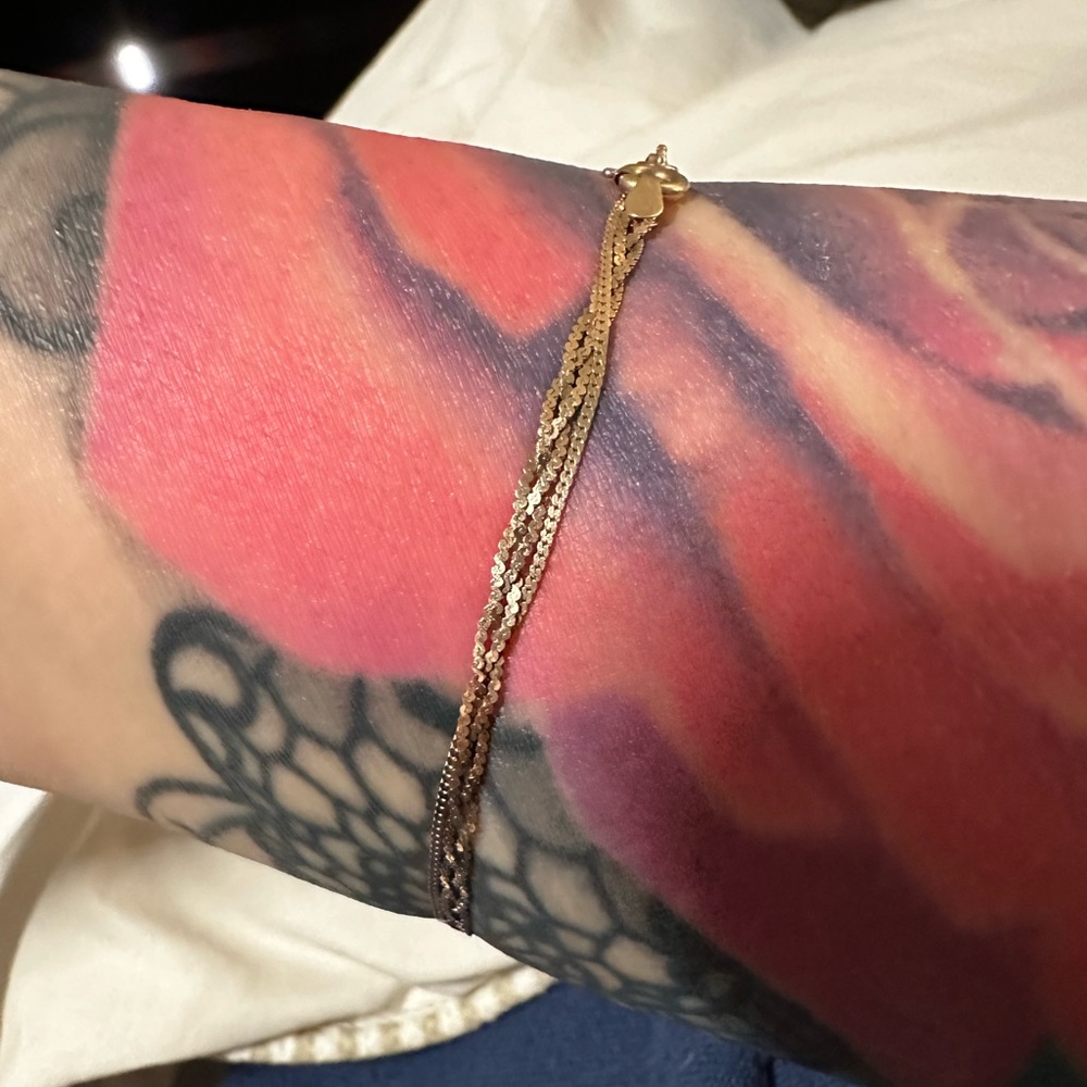 SOLD - Delicate 10K Gold Multi-Chain Bracelet x 2 - Women's Jewelry